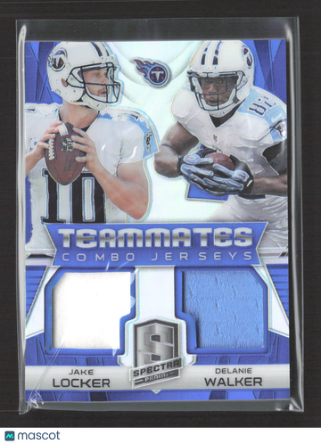 2015 Panini Spectra Prizm Delanie Walker Jake Locker #TC-JD /49 Combo Jerseys Game-worn material