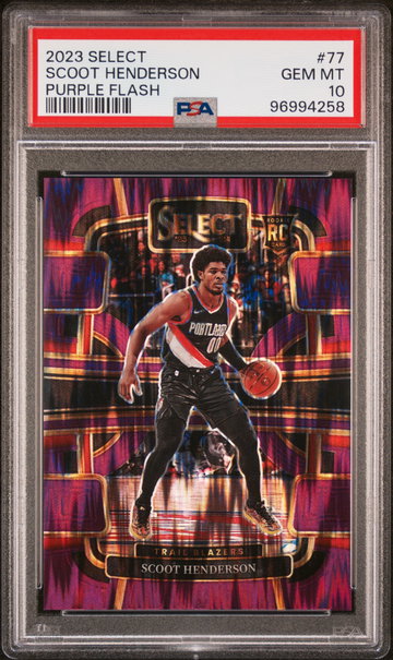 2023 Panini Select Purple Flash Scoot Henderson #77 /175 PSA 10