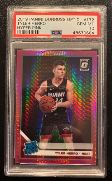2019 Donruss Optic Pink Hyper Tyler Herro PSA 10