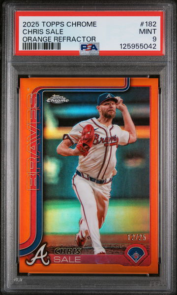 2025 Topps Chrome Orange Refractor Chris Sale #182 /25 PSA 9