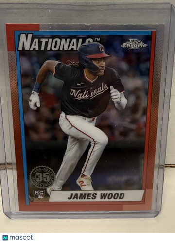 2025 Topps Chrome James Wood #90CB-15 1990 Topps Baseball 35th Anniversary