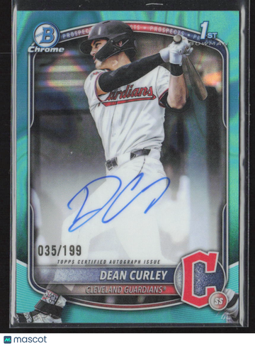 2025 Topps Bowman Chrome Dean Curley #CPA-DC Aqua Lunar Refractor /199 1st Bowman