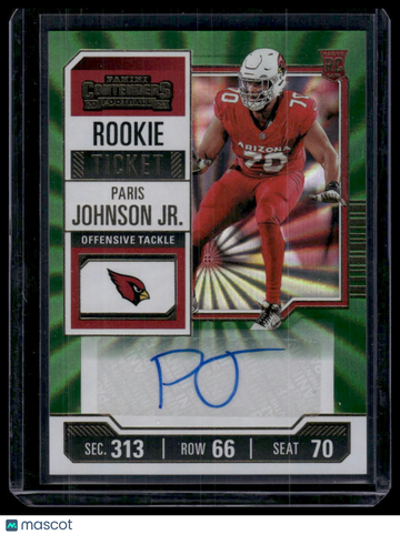 2023 Contenders Paris Johnson Jr #151 Rookie Ticket AutoGreen Auto