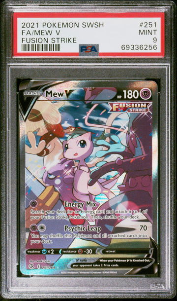 2021 Pokemon Sword and Shield Fusion Strike Mew V #251 PSA 9