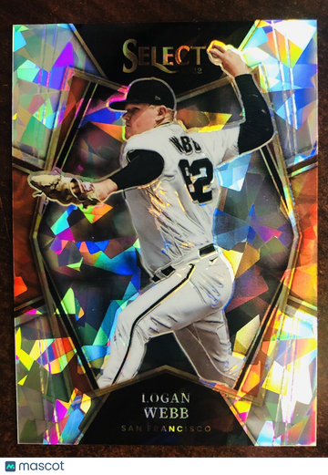 Logan Webb 2022 Panini Select #141 Cracked Ice Parallel SP #05/25 SF Giants