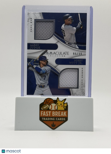 2026 Panini Immaculate Collection Bobby Witt Jr. Aaron Judge #DP-AB /99 Dual Jersey Relic