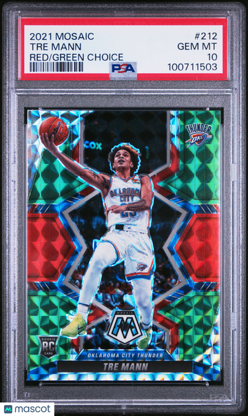 2021 Panini Mosaic Tre Mann #212 Red Green Choice PSA 10