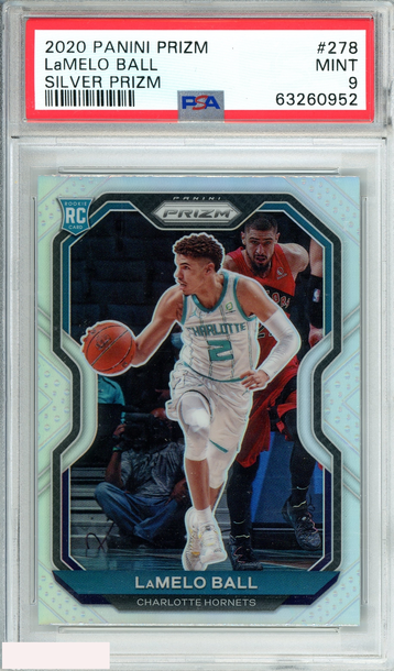2020 PANINI PRIZM LAMELO BALL #278 SILVER PRIZM ROOKIE RC PSA 9 MINT