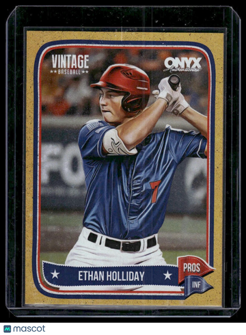 2024 Onyx Vintage Ethan Holliday #OVETHO Yellow Bordered