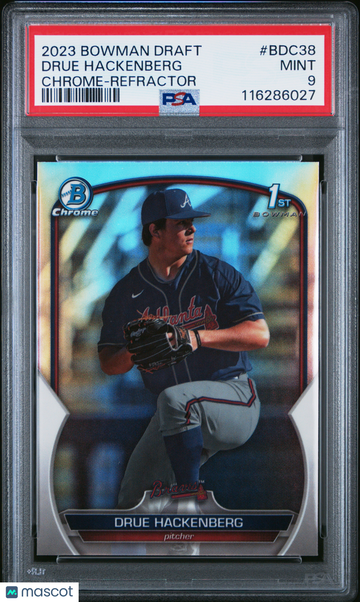 2023 Bowman Draft Drue Hackenberg #BDC38 Chrome Refractor PSA 9