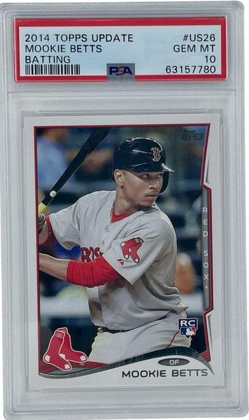 2014 Topps Update Mookie Betts Rookie Card RC #US26 Batting PSA 10 