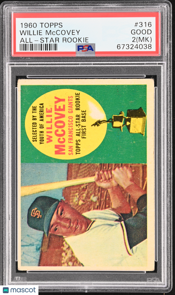 1960 Topps Baseball Willie Mccovey #316 PSA 2MK