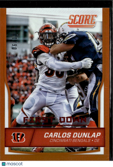 Carlos Dunlap 2016 Panini Score Football First Down /10 Cincinnati Bengals