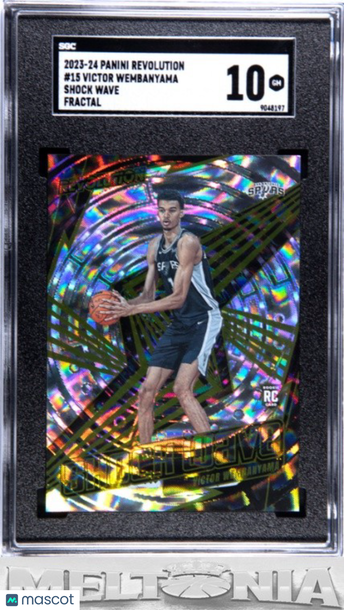 2023-24 Panini Revolution Victor Wembanyama #15 Shock Wave Fractal RC SGC 10
