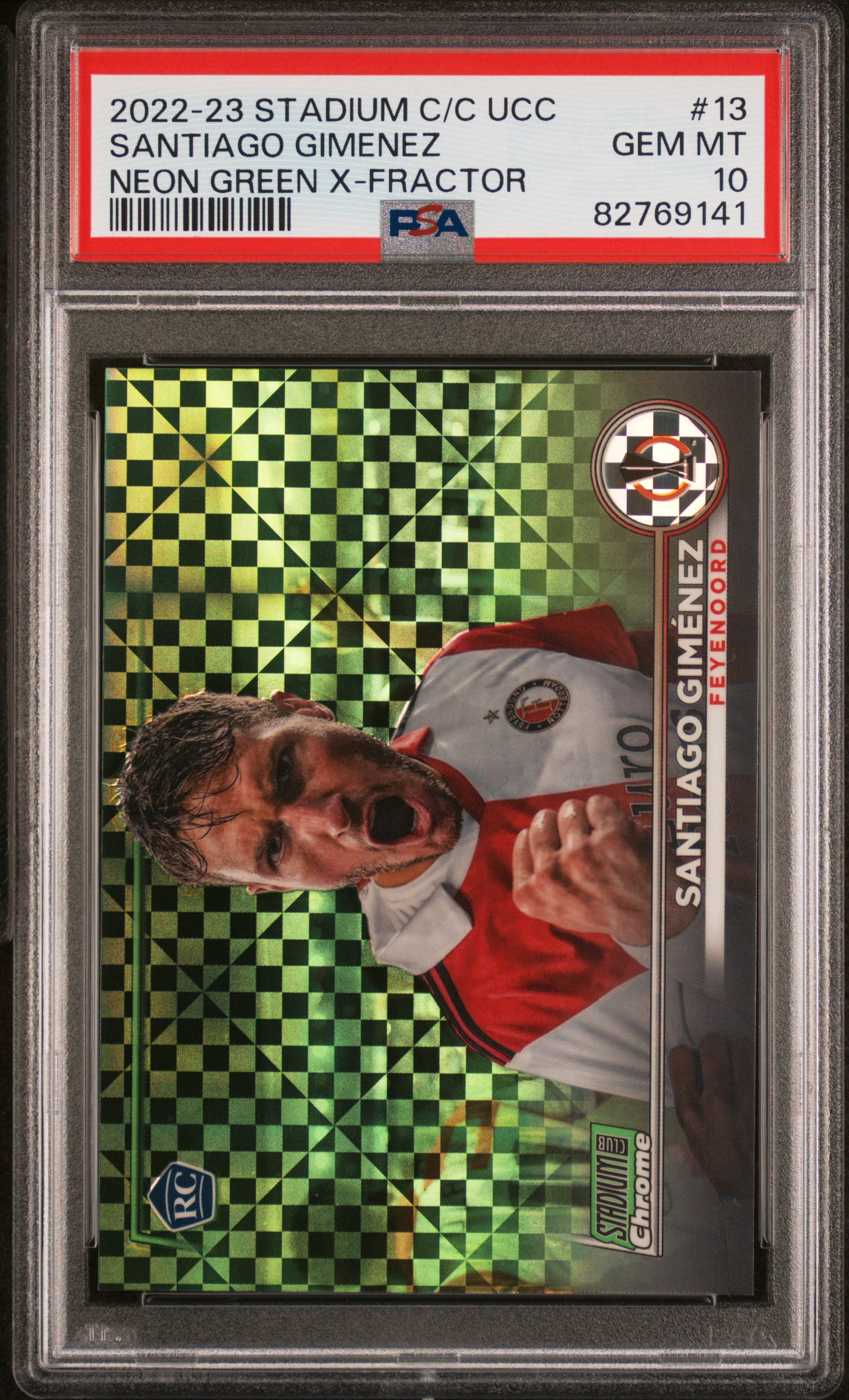 2022-23 Topps Stadium Club Chrome UEFA  Santiago Gimenez #13 /175 PSA 10