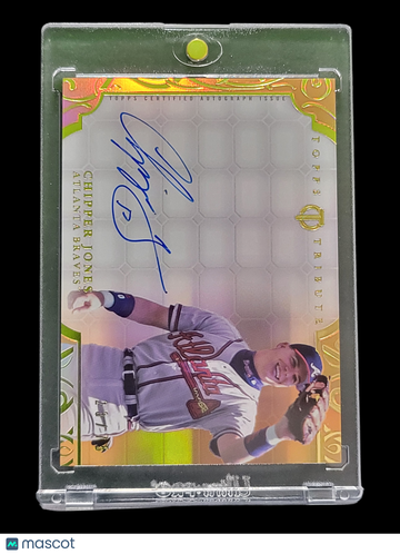 2015 Topps Tribute Chipper Jones #TA-CJ Gold Topps Certified Autograph Issue