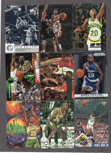 Gary Payton NBA Basketball Card Lot (12) - HOF Sonics Nice Variety