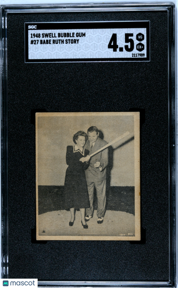 1948 Swell Bubble Gum Babe Ruth Story #27 SGC 4.5