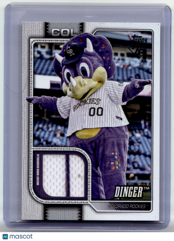 Dinger 2026 Topps Series One Mascot Relic Mascot-Worn Memorabilia #MAS-DIN