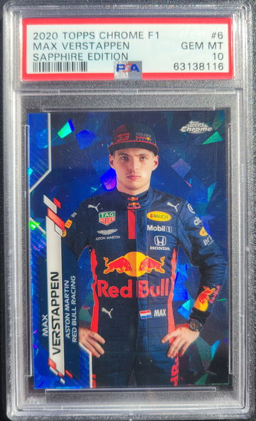 2020 Max Verstappen Topps Chrome Sapphire PSA 10