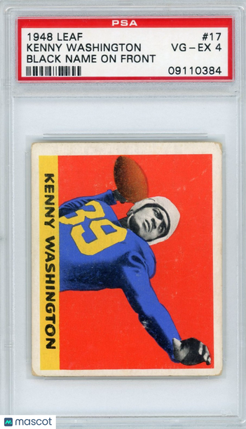 1948 Leaf Kenny Washington #17 Black Name On Front PSA 4
