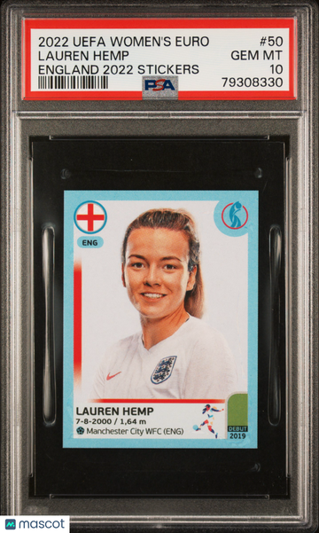 2022 Panini UEFA Women'S Euro England 2022 Stickers Lauren Hemp #50 England 2022 Stickers PSA 10