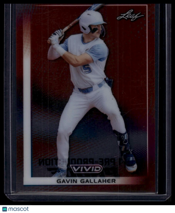 2026 Leaf Metal Gavin Gallaher #NNO Base Pre-Production Proofs Clear Purple SN