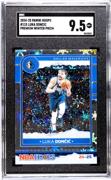 2024-25 Panini Hoops #115 Luka Doncic Premium Winter Prizm SGC 9.5