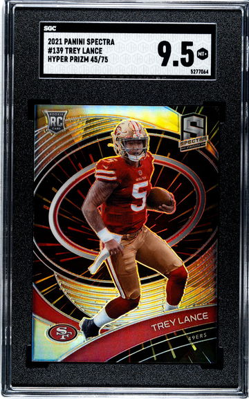 2021 Spectra #139 Trey Lance Hyper Prizm 45/75 SGC 9.5!