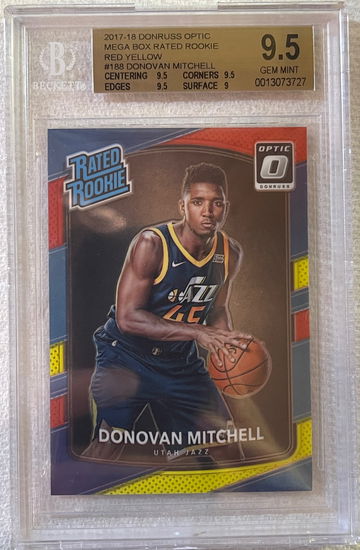 2017-18 Donruss Optic Donovan Mitchell Red/Yellow — BGS GEM MINT 9.5