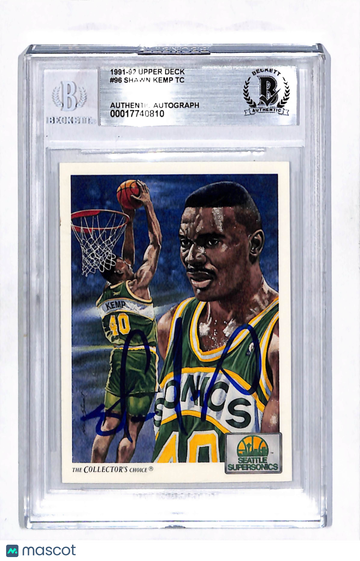 Graded 1991 Upper Deck #96 Shawn Kemp TC BGS Authentic Basketball Card