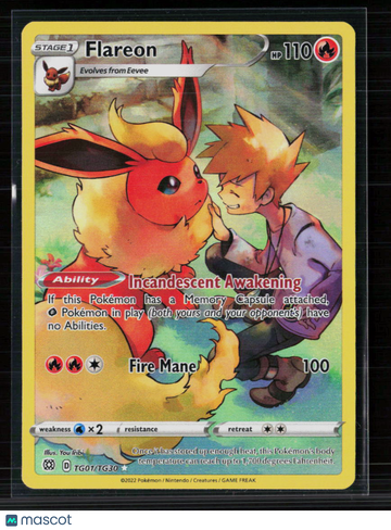 Pokemon 2022 Brilliant Stars Flareon CHR #TG01/TG30