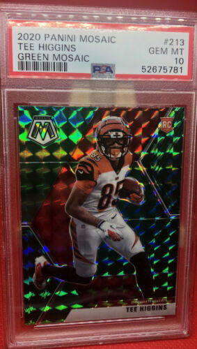 🔥 2020 Mosaic GREEN Prizm Rookie  RC TEE HIGGINS BENGALS PSA 10 GEM MINT