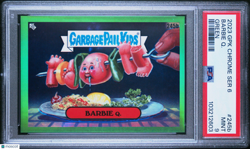 2023 Garbage Pail Kids Chrome 2023 Garbage Pail Kids Chrome Barbie Q. #245b 245b Green Green PSA 9 9