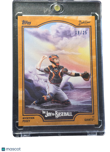 2021 Topps Bob Ross The Joy of Baseball Buster Posey #67 Orange /25