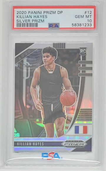2020 PRIZM DRAFT KILLIAN HAYES SILVER PRIZM SP RC #12 PSA 10 GEM MINT PISTONS