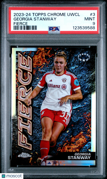 2023-24 Topps Chrome UEFA Women's Champions League Fierce Georgia Stanway #3 PSA 9