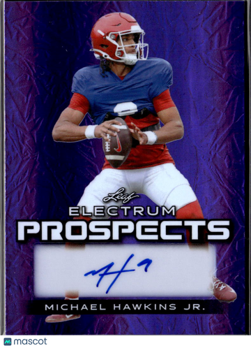 Michael Hawkins Jr. 2024 Leaf Electrum Prospects Auto Purple Oklahoma Sooners