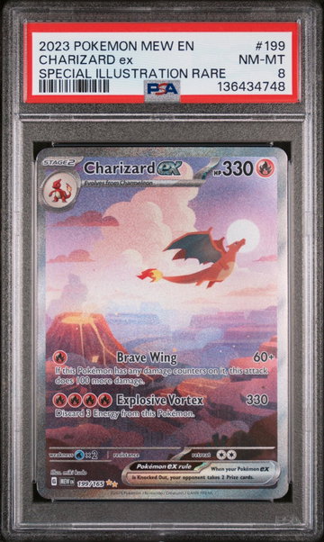 2023 Pokemon Scarlet and Violet 151 Special Illustration Rare Charizard Ex #199 PSA 8