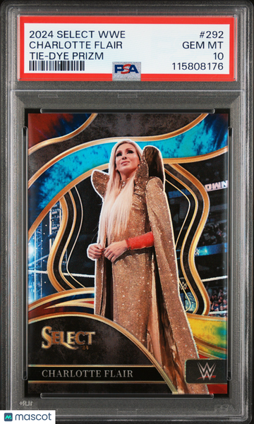 2024 Panini Select WWE Charlotte Flair #292 Tie Dye Prizm PSA 10