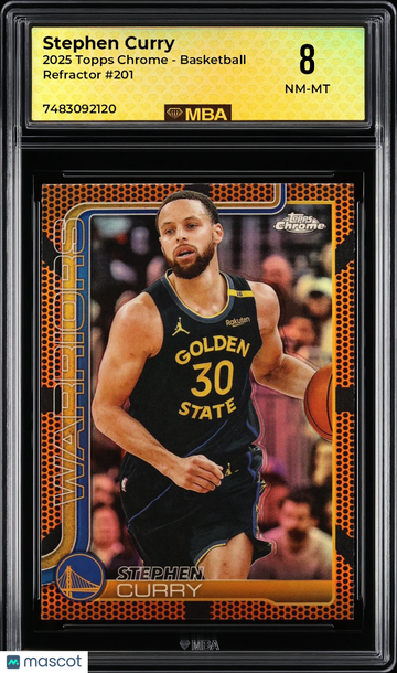2025 Topps Chrome Stephen Curry #201 Basketball Refractor MBA 8