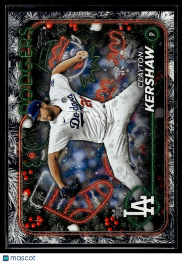 2024 Topps Holiday Clayton Kershaw #H92 Silver Glitter