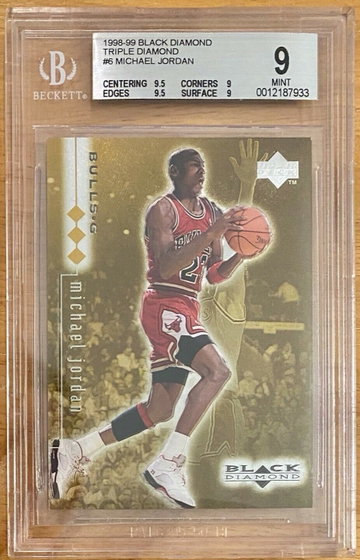 Michael Jordan 1998-99 Black Diamond Triple Diamond #6 /1500 BGS 9