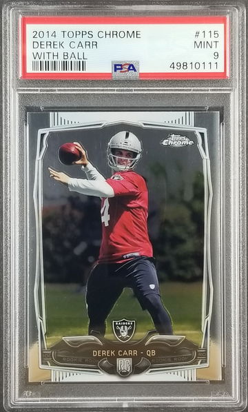 2014 Topps Chrome Derek Carr #115 PSA 9 MINT Rookie Card RC