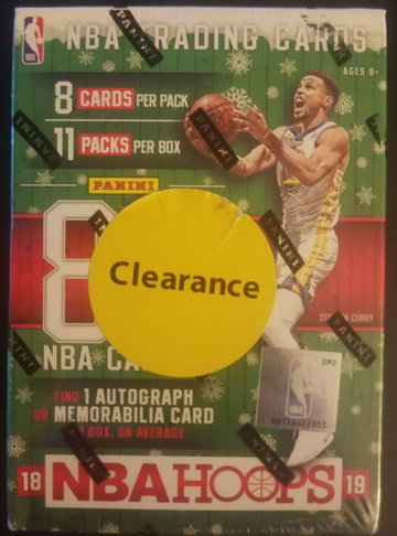 2018-19 Panini Hoops Basketball Holiday Blaster Box 8 Card Per Pack, 11 Packs Per Box 1 Autograph or Memorabilia Card Per Box