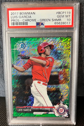 2017 Bowman Chrome Green Shimmer Refractors Luis Garcia /99 ROOKIE PSA 10💎📈