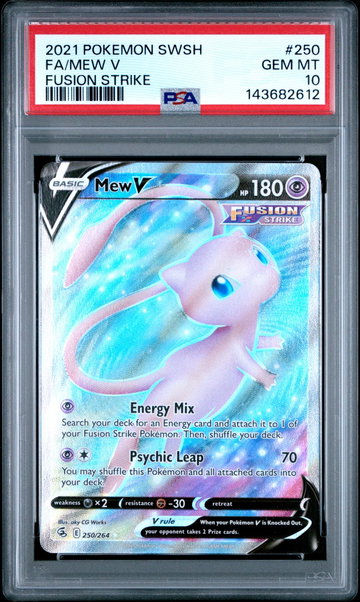 2021 Pokemon Sword and Shield Fusion Strike Mew V #250 PSA 10