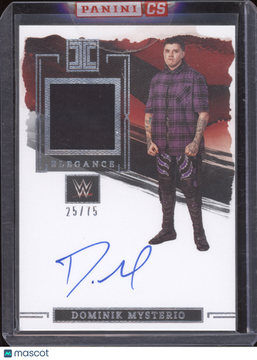 2023 Panini Impeccable WWE Elegance Dominik Mysterio #EM-DMY Patch Autograph /75