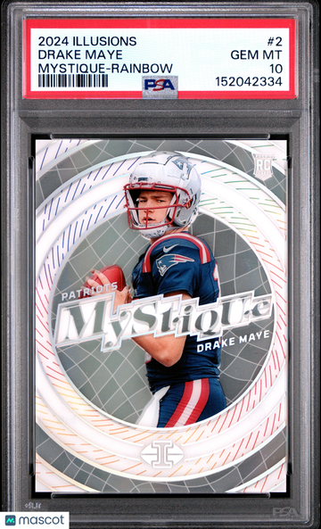 2024 Panini Illusions Mystique Drake Maye #2 Rainbow PSA 10