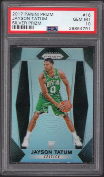 Jayson Tatum 2017 Prizm #16 Silver Prizm PSA 10